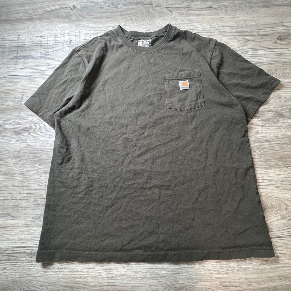 Carhartt Pocket T-Shirt Mens Large Gray Loose Fit K87 Short Sleeve Workwear‎ Tee